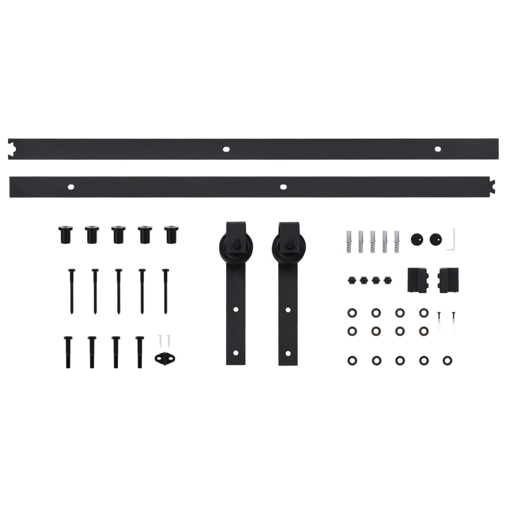 vidaXL Kit de quincaillerie de porte coulissante SKIEN 200 cm noir