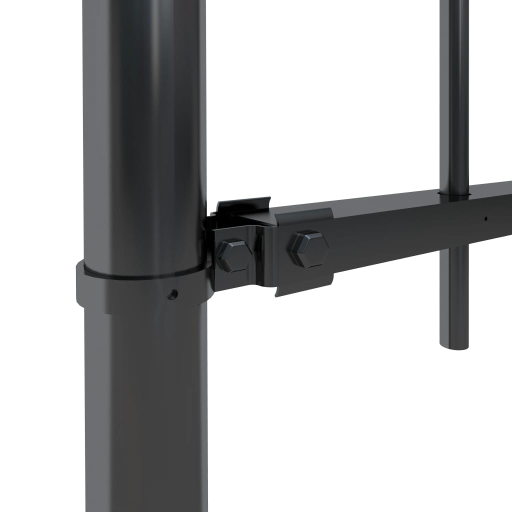 vidaXL Clôture de jardin avec dessus en cerceau Acier 10,2x1,2 m Noir