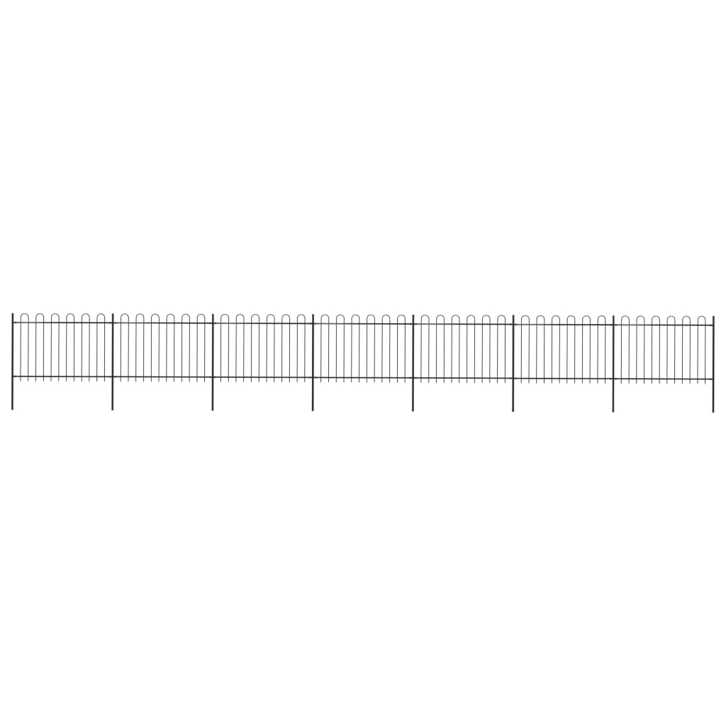 vidaXL Clôture de jardin avec dessus en cerceau Acier 11,9x1,2 m Noir