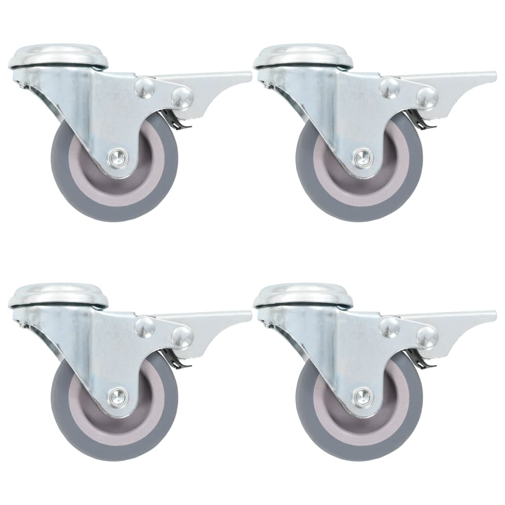vidaXL 8 pcs Roulettes pivotantes à trou de boulon 50 mm