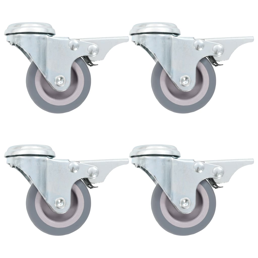 vidaXL 12 pcs Roulettes pivotantes à trou de boulon 50 mm
