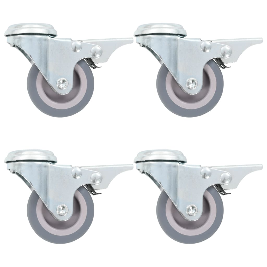 vidaXL 32 pcs Roulettes pivotantes à trou de boulon 50 mm