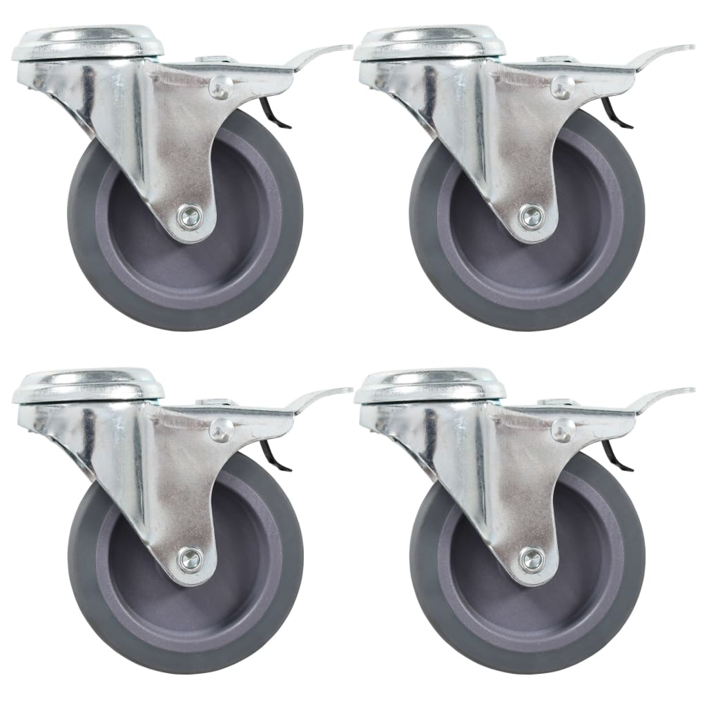 vidaXL 16 pcs Roulettes pivotantes à trou de boulon 75 mm