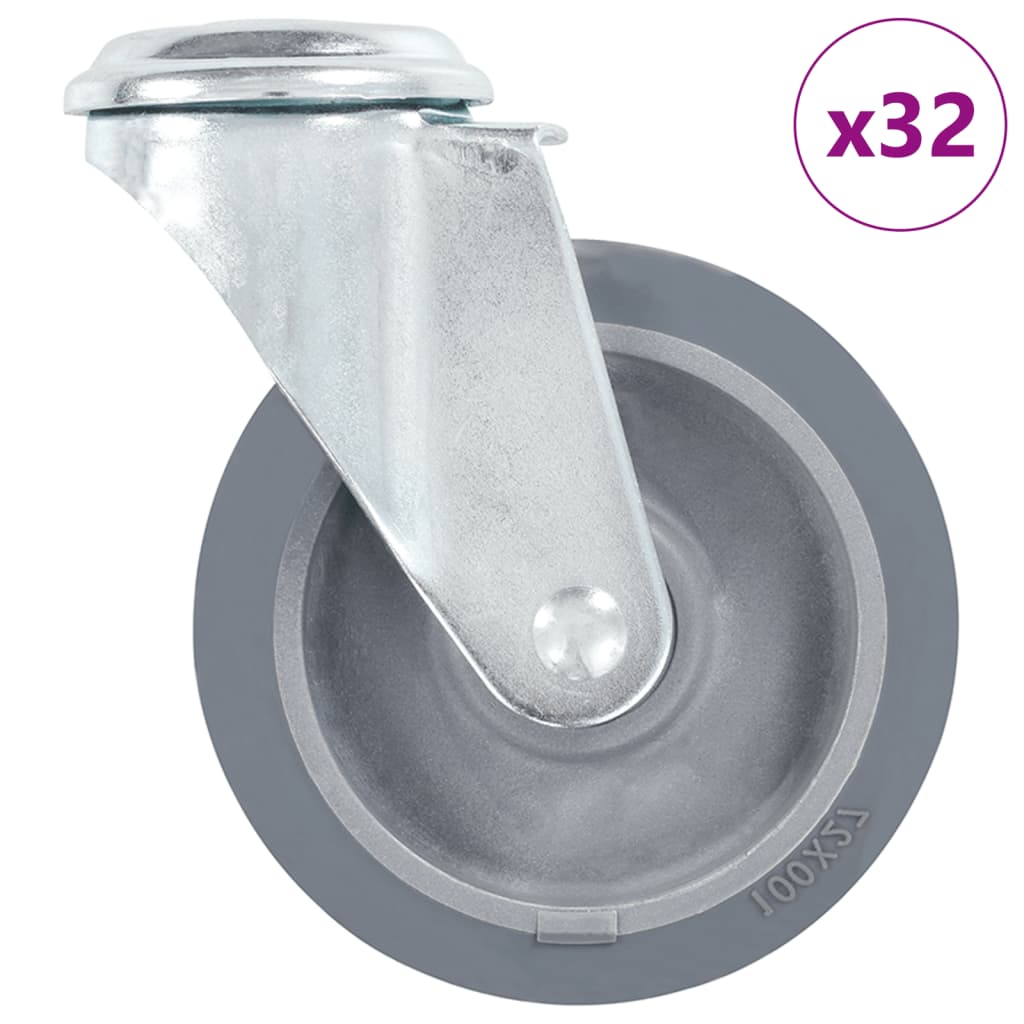 vidaXL 32 pcs Roulettes pivotantes à trou de boulon 100 mm