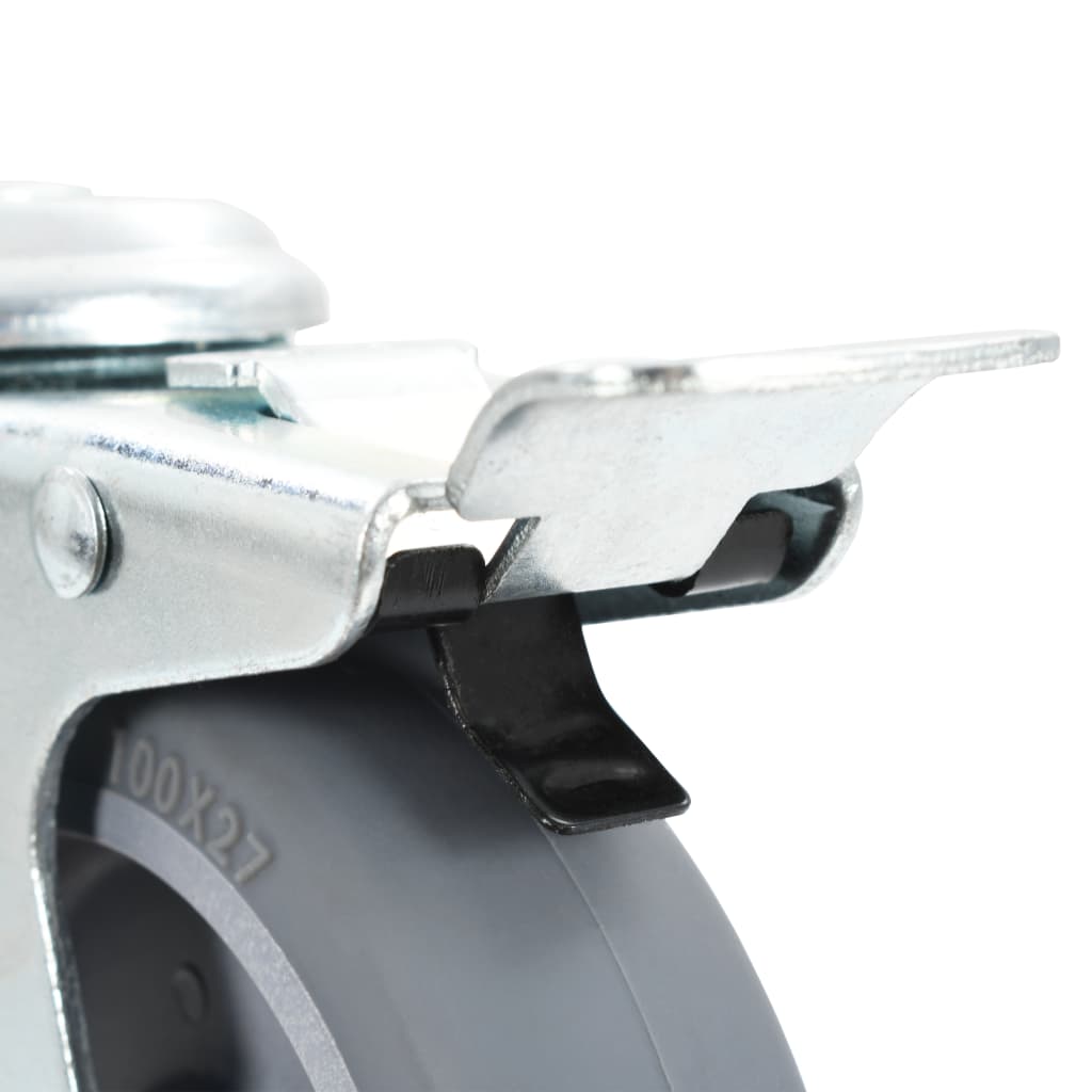 vidaXL 8 pcs Roulettes pivotantes à trou de boulon 100 mm