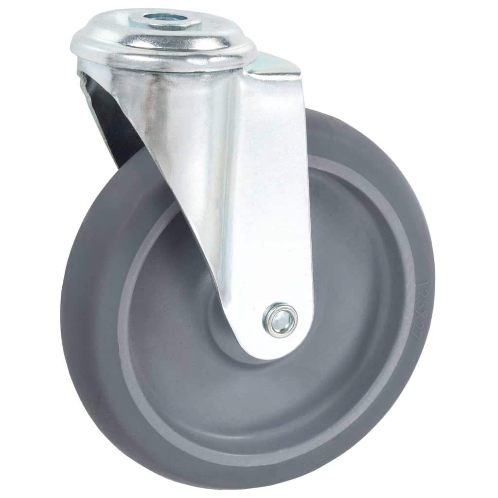 vidaXL 12 pcs Roulettes pivotantes à trou de boulon 125 mm