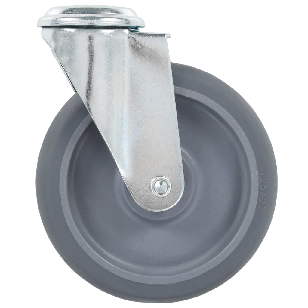 vidaXL 12 pcs Roulettes pivotantes à trou de boulon 125 mm