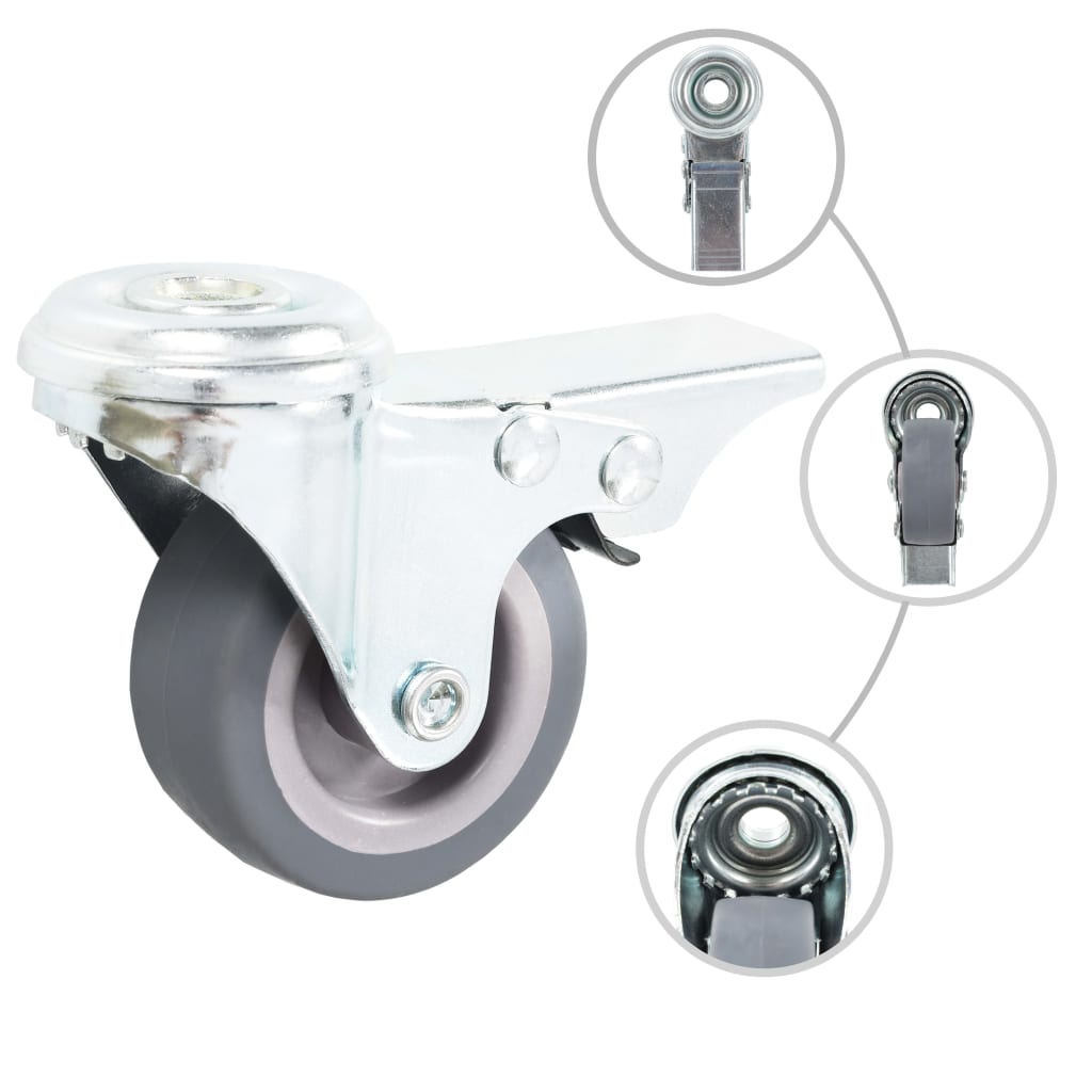 vidaXL 8 pcs Roulettes pivotantes à trou de boulon 50 mm