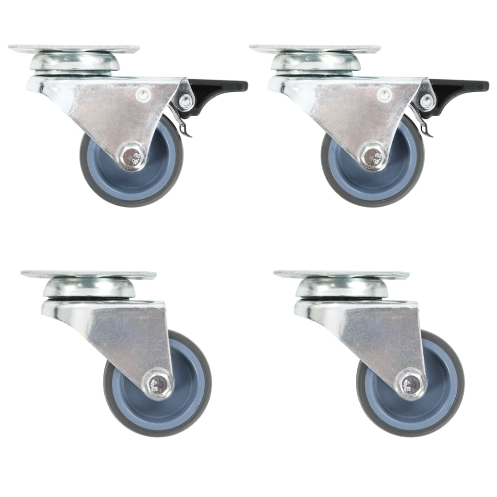 vidaXL 24 pcs Roulettes pivotantes doubles 50 mm