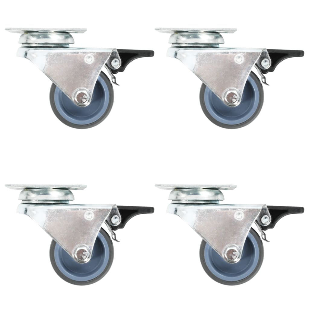 vidaXL 24 pcs Roulettes pivotantes doubles 50 mm