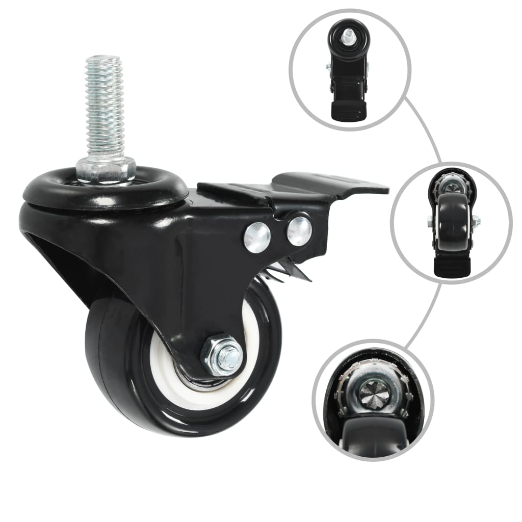 vidaXL Roulettes pivotantes avec freins 32 pcs 50 mm