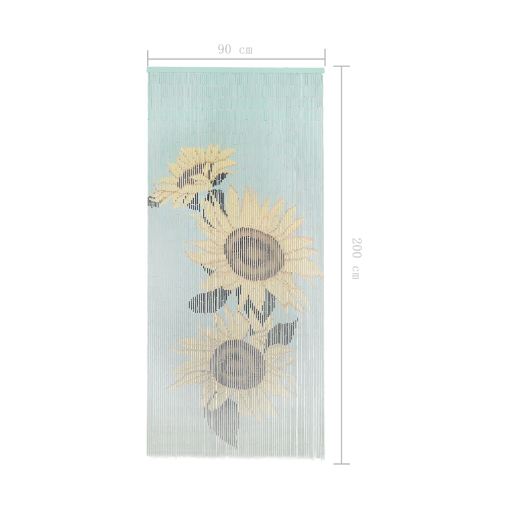 vidaXL Rideau de porte contre insectes Bambou 90 x 200 cm