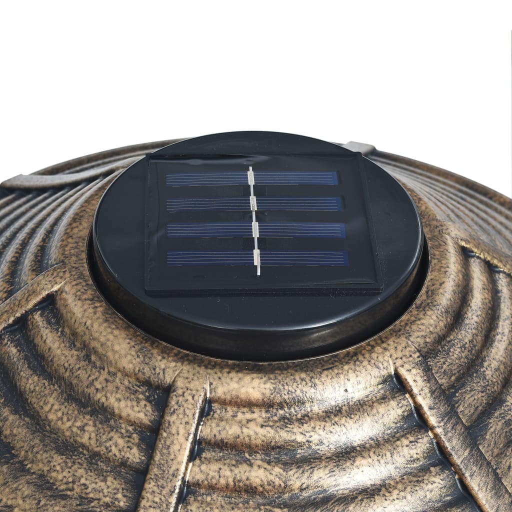 vidaXL Bain décoratif pour oiseaux à LED à énergie solaire Plastique