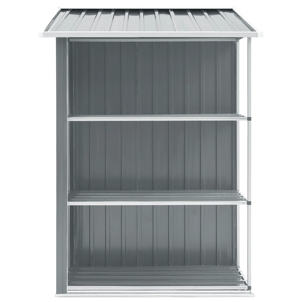 vidaXL Abri de jardin avec étagère Gris 205x130x183 cm Fer