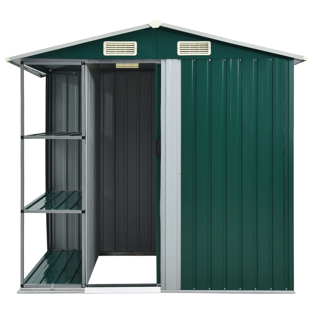 vidaXL Abri de jardin avec étagère Vert 205x130x183 cm Fer