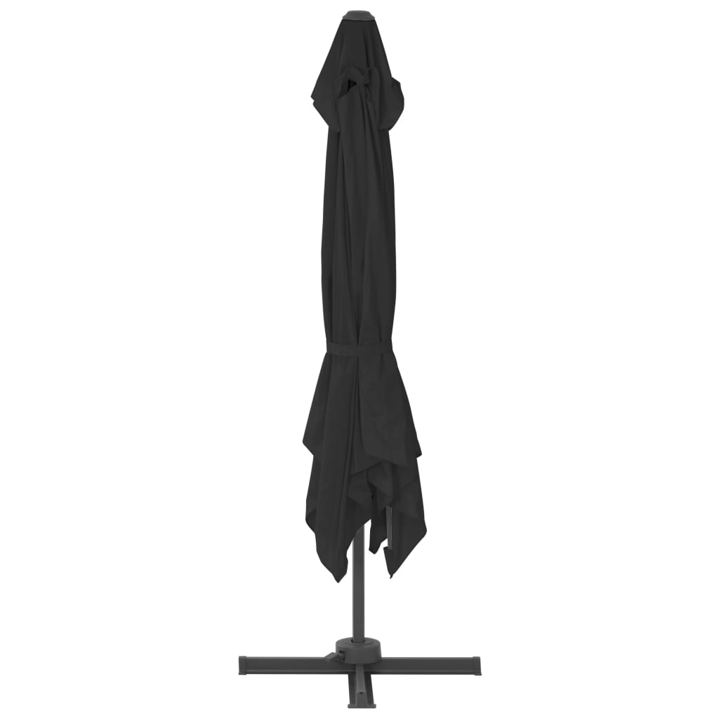 vidaXL Parasol de jardin en porte-à-faux avec mât en aluminium noir
