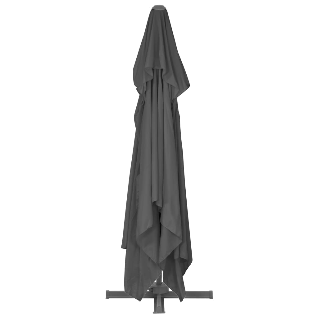vidaXL Parasol de jardin en porte-à-faux avec mât en aluminium noir