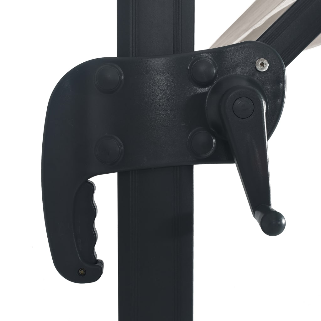 vidaXL Parasol de jardin en porte-à-faux lumières LED mât en aluminium