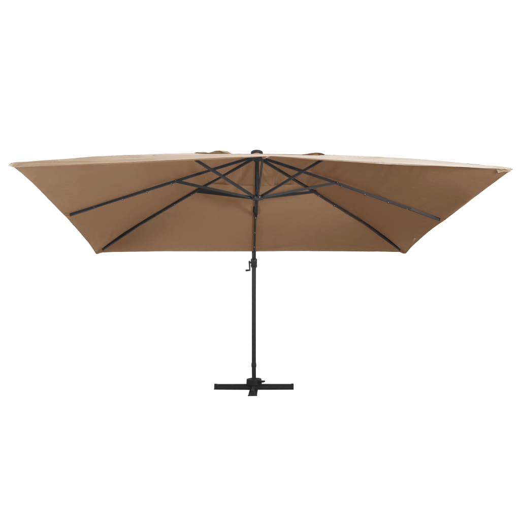vidaXL Parasol de jardin en porte-à-faux lumières LED mât en aluminium