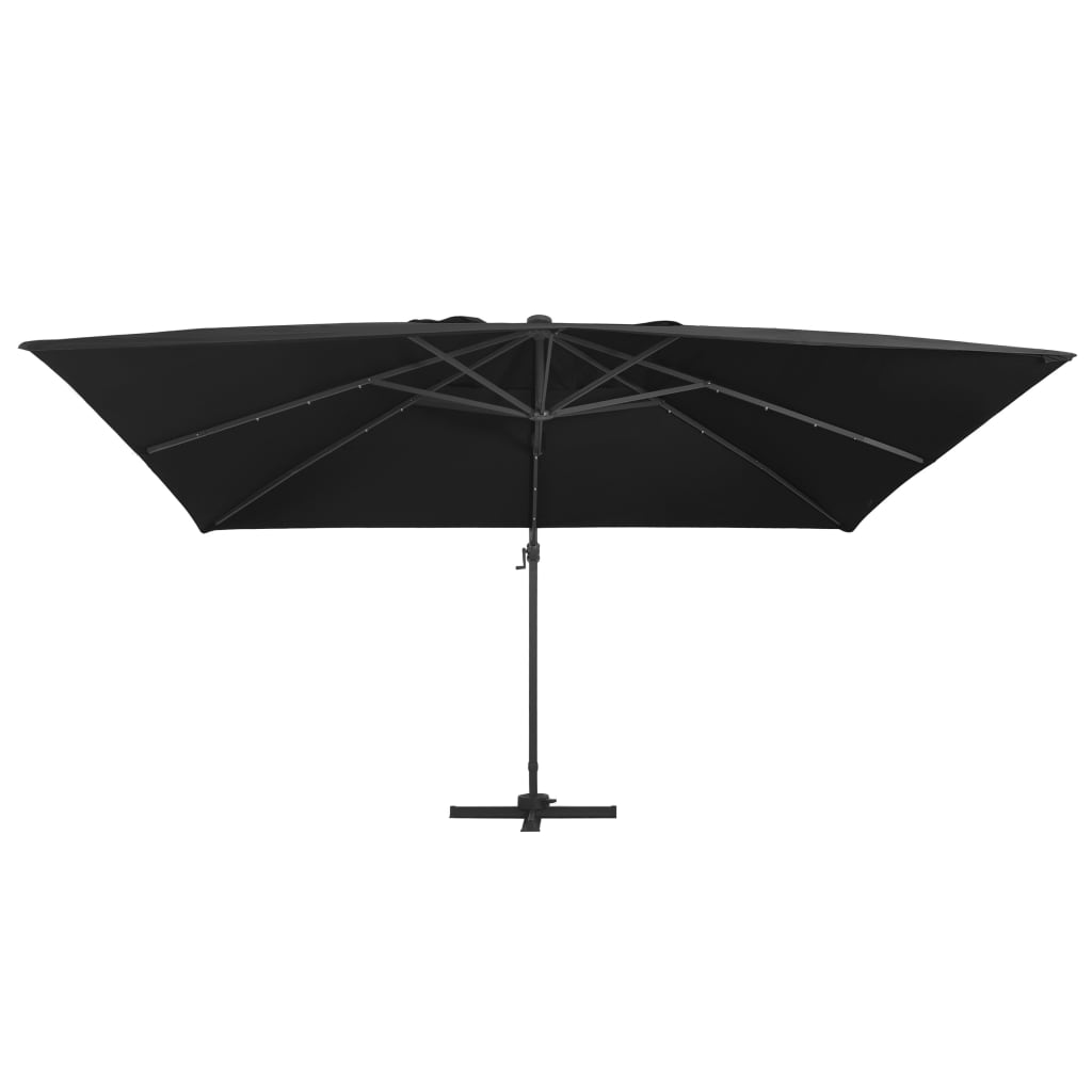 vidaXL Parasol de jardin en porte-à-faux lumières LED mât en aluminium