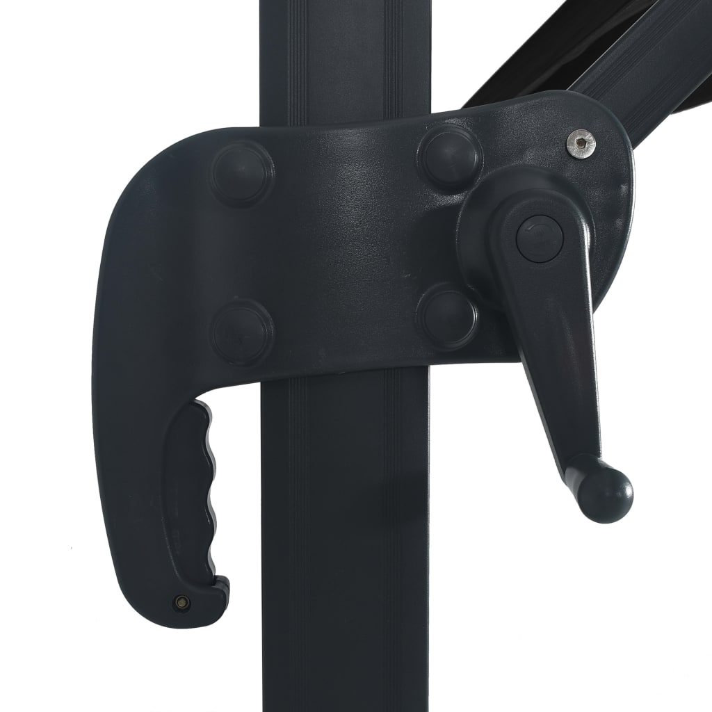 vidaXL Parasol de jardin en porte-à-faux lumières LED mât en aluminium