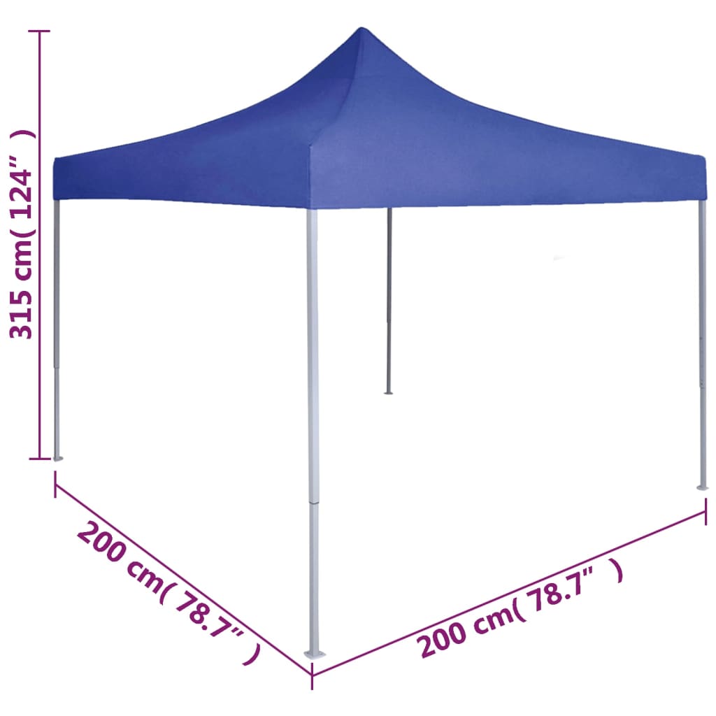 vidaXL Tente de réception pliable 2x2 m acier bleu