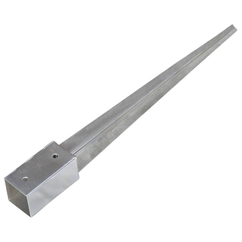 vidaXL Piquets au sol 2 pcs Argenté 7x7x75 cm Acier galvanisé