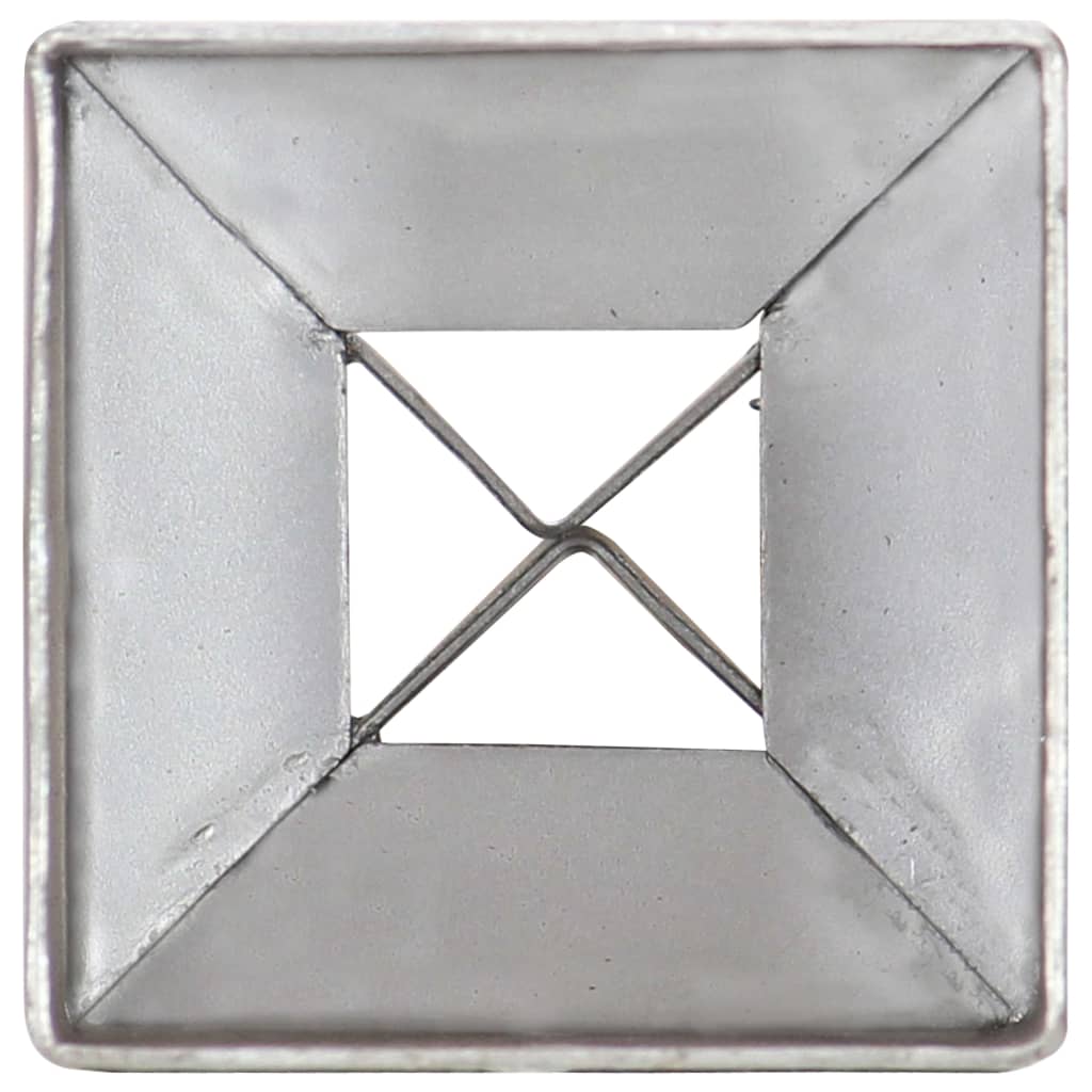 vidaXL Piquets au sol 2 pcs Argenté 7x7x75 cm Acier galvanisé