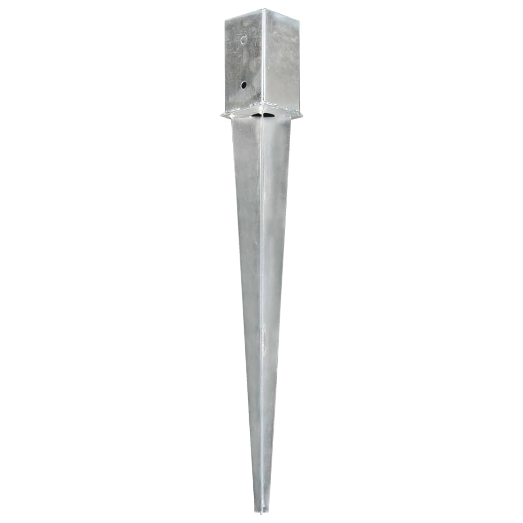vidaXL Piquets au sol 6 pcs Argenté 8x8x76 cm Acier galvanisé