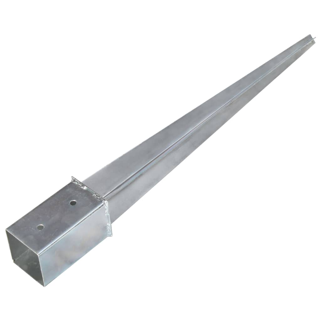 vidaXL Piquets au sol 6 pcs Argenté 8x8x76 cm Acier galvanisé