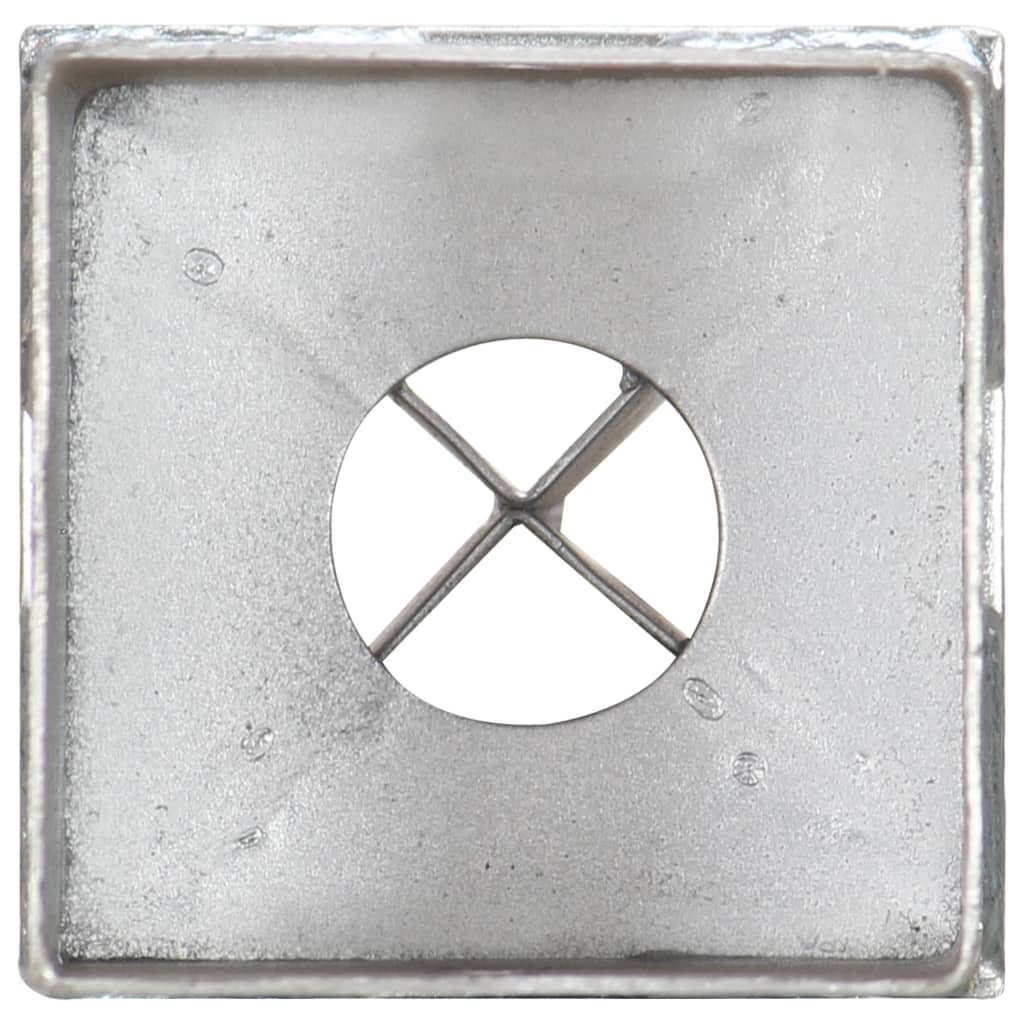 vidaXL Piquets au sol 12 pcs Argenté 8x8x76 cm Acier galvanisé