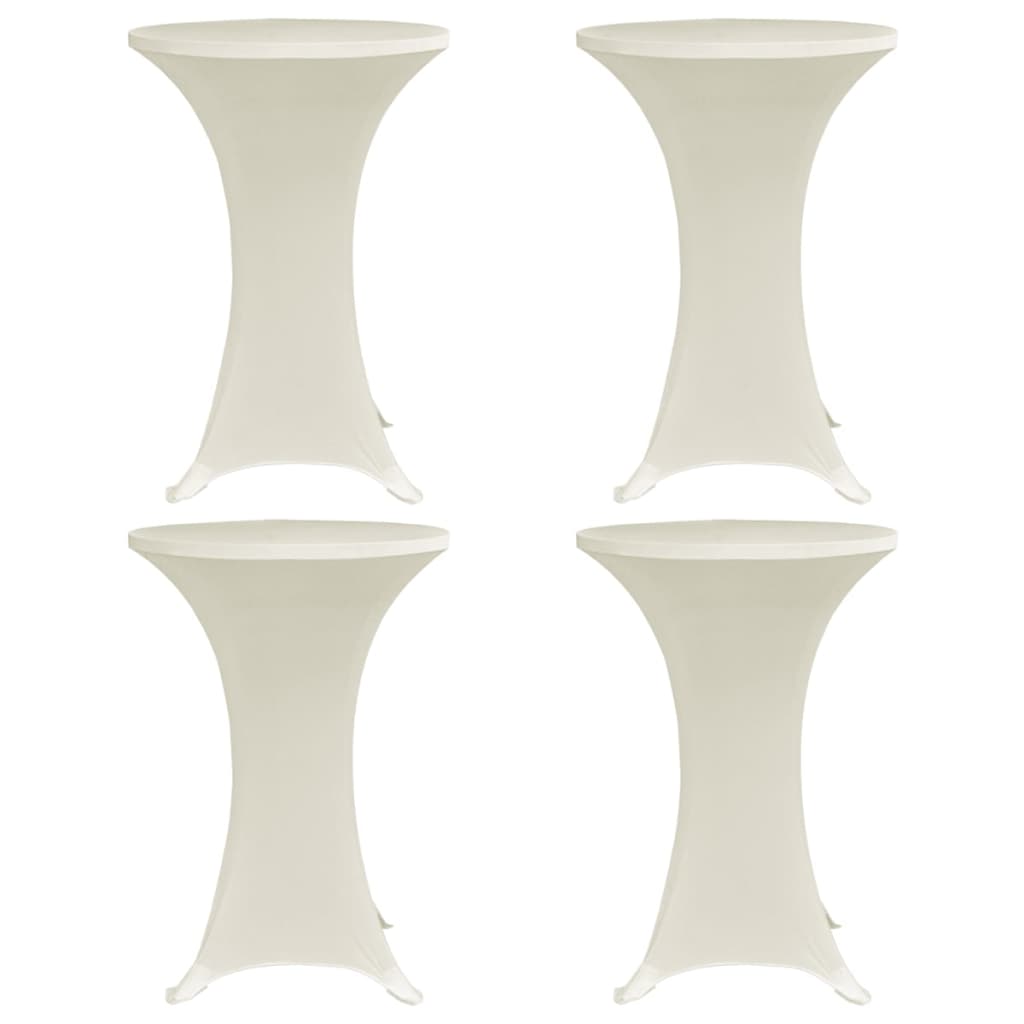vidaXL Housses élastiques de table Ø 80 cm Crème 4 pcs