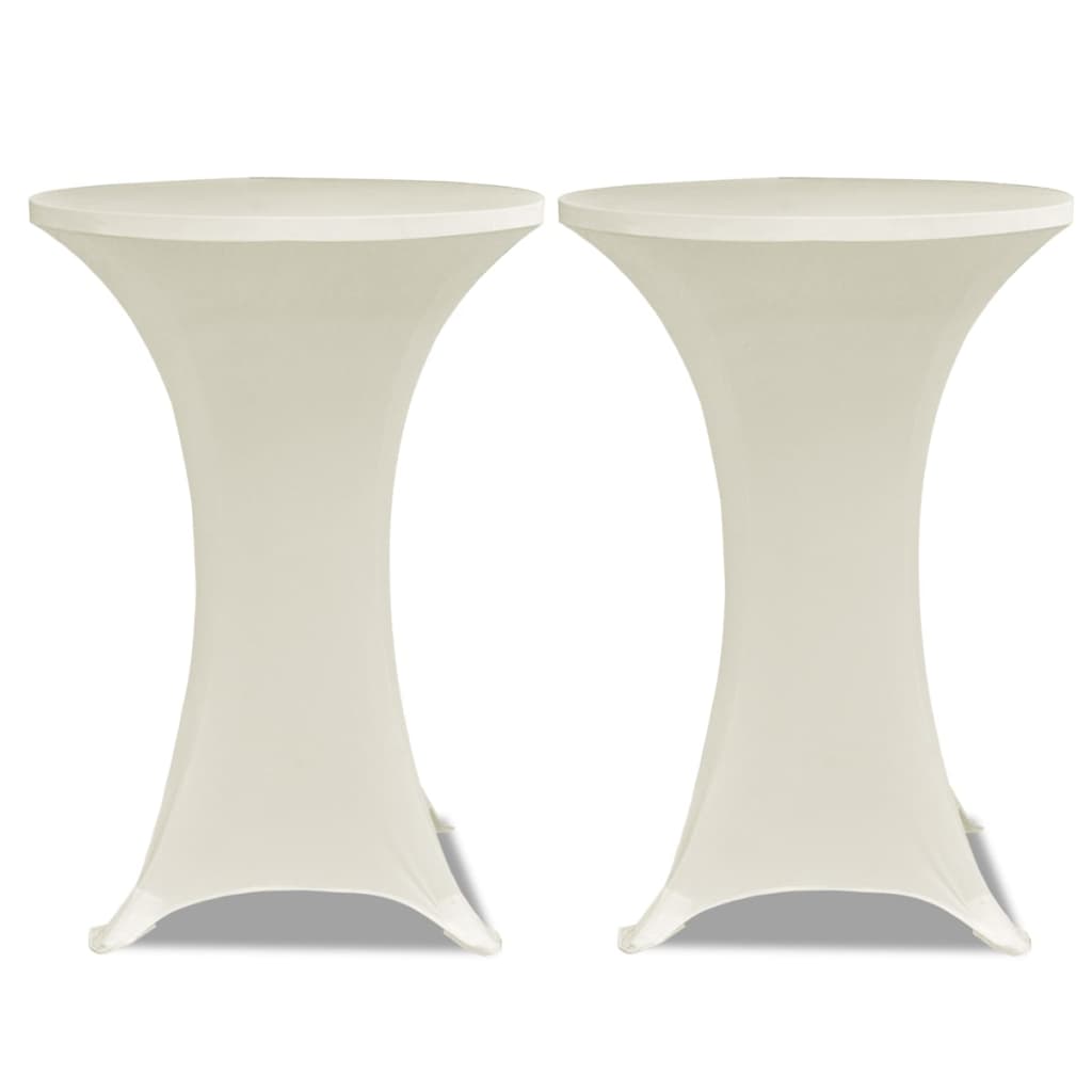 vidaXL Housses élastiques de table Ø 80 cm Crème 4 pcs