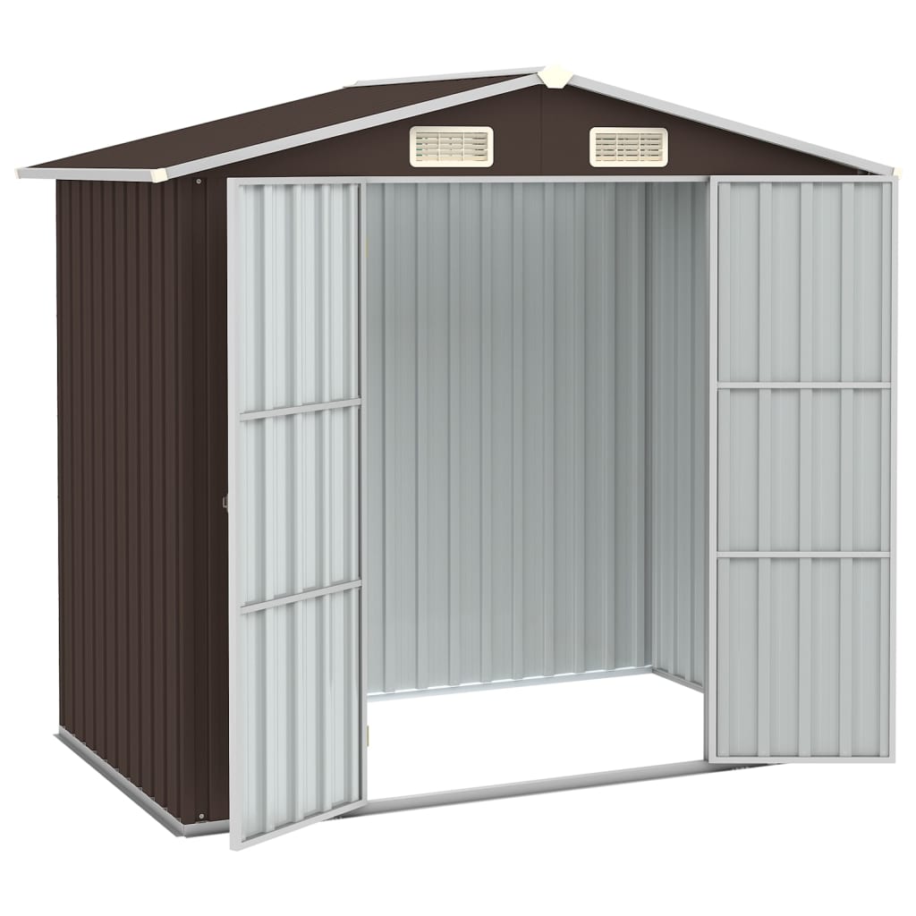 vidaXL Abri de jardin Marron 205x129x183 cm Acier galvanisé