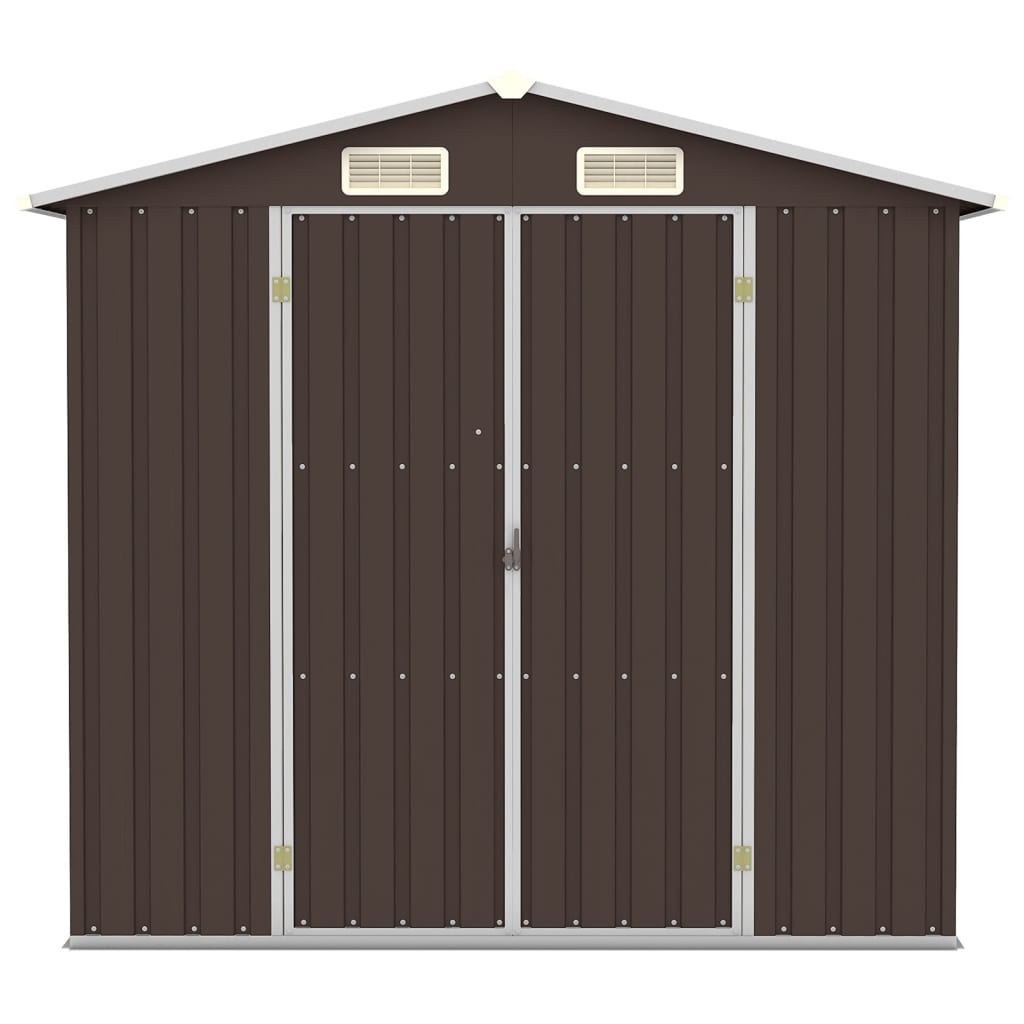 vidaXL Abri de jardin Marron 205x129x183 cm Acier galvanisé