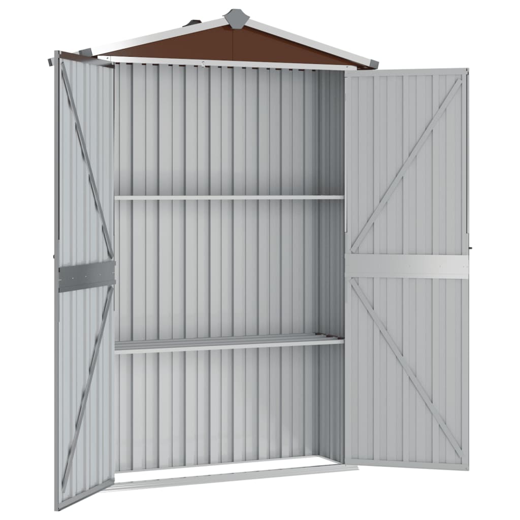 vidaXL Abri de jardin Marron 116x45x175 cm Acier galvanisé