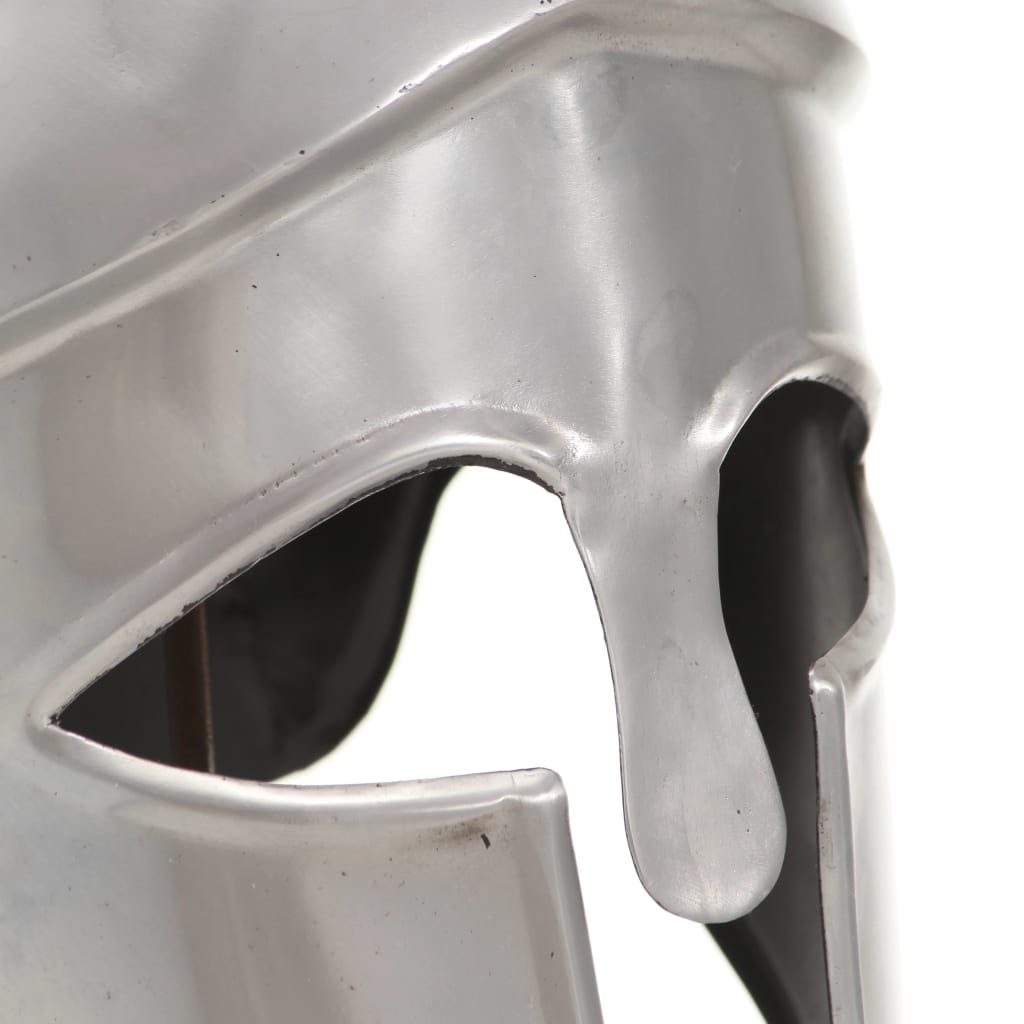 vidaXL Casque de guerrier grec antique pour GN Argenté Acier