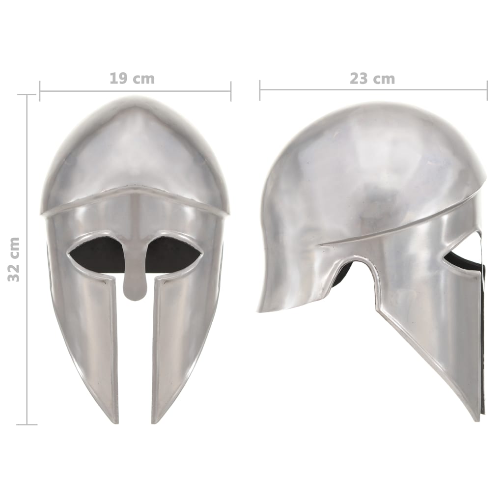 vidaXL Casque de guerrier grec antique pour GN Argenté Acier