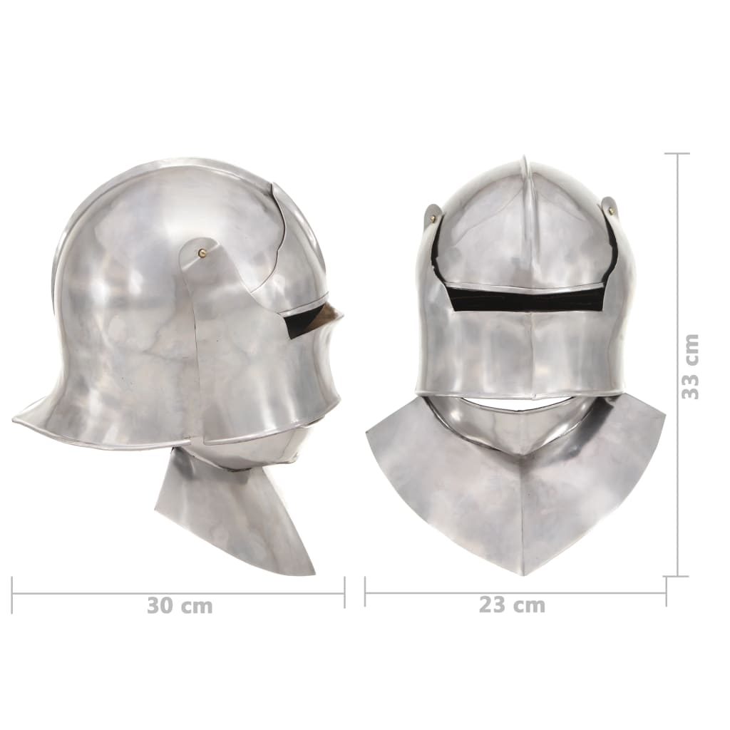 vidaXL Casque de chevalier médiéval antique pour GN Argenté Acier