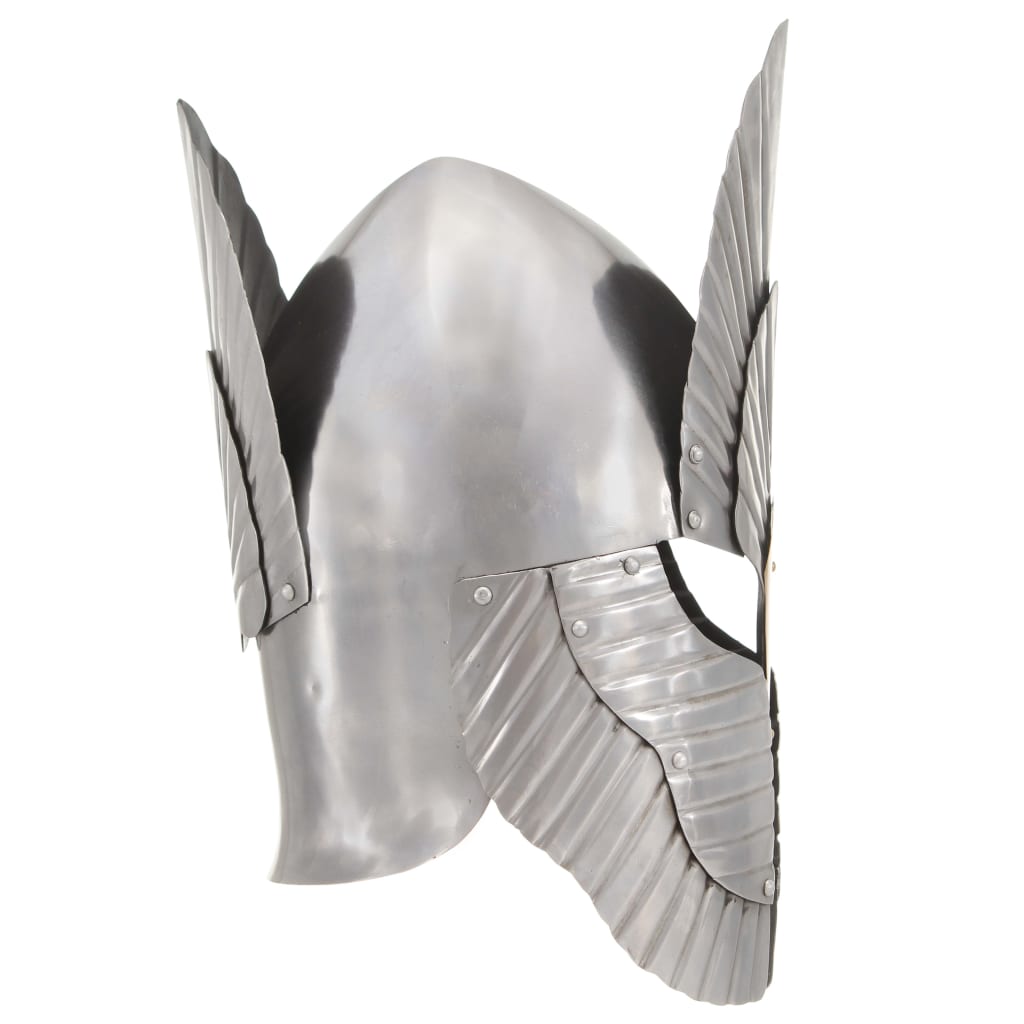 vidaXL Casque de chevalier médiéval pour GN Argenté Acier