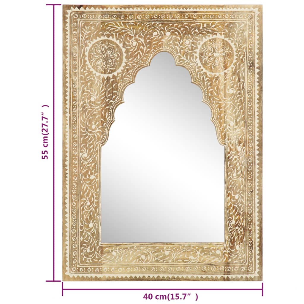 vidaXL Miroir peint à la main 40x55 cm Bois de manguier solide
