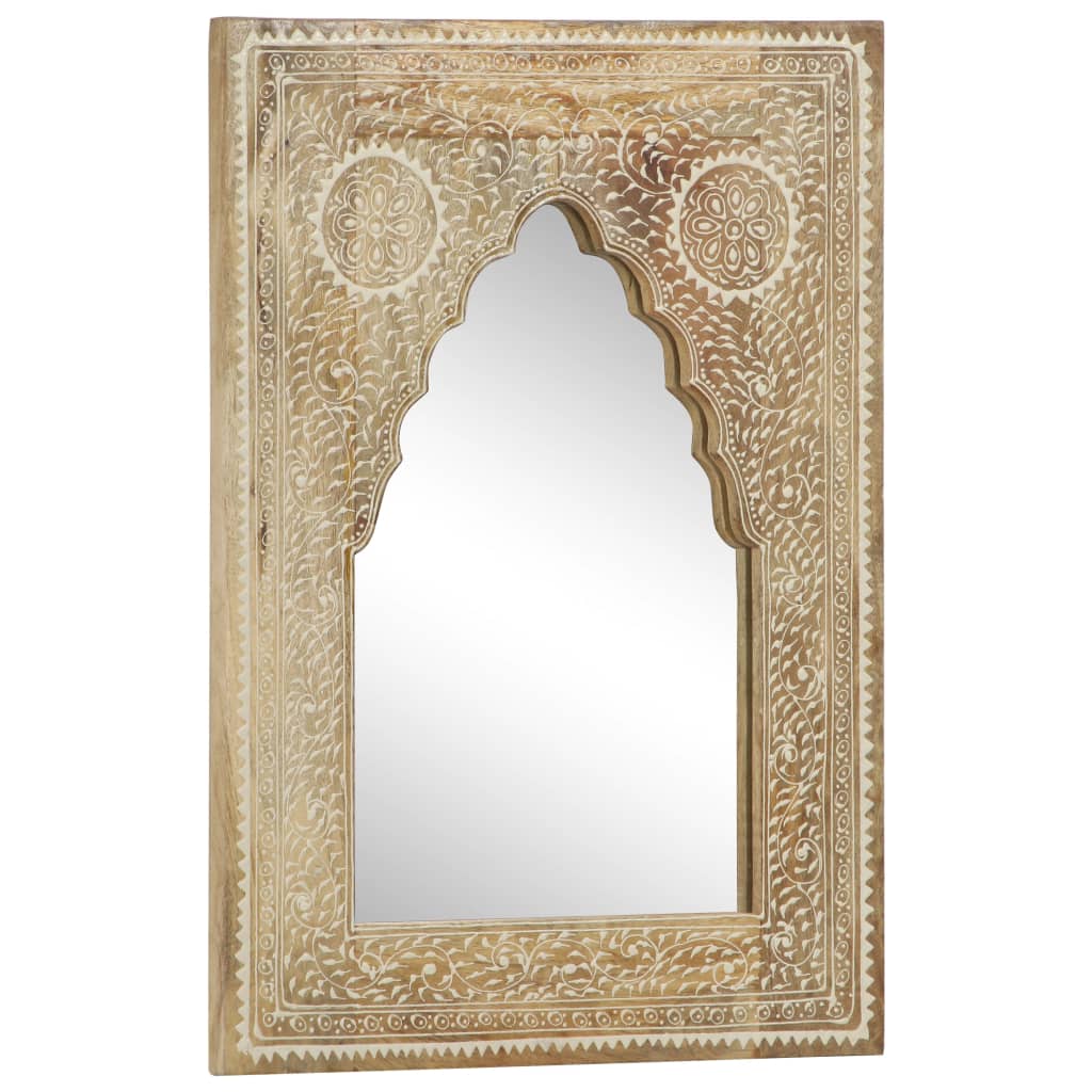 vidaXL Miroir peint à la main 40x55 cm Bois de manguier solide