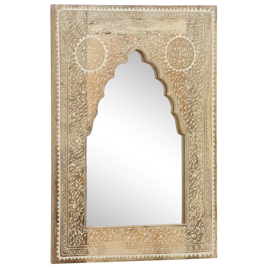 vidaXL Miroir peint à la main 40x55 cm Bois de manguier solide