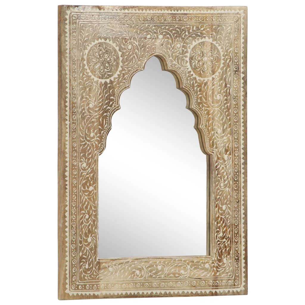 vidaXL Miroir peint à la main 40x55 cm Bois de manguier solide