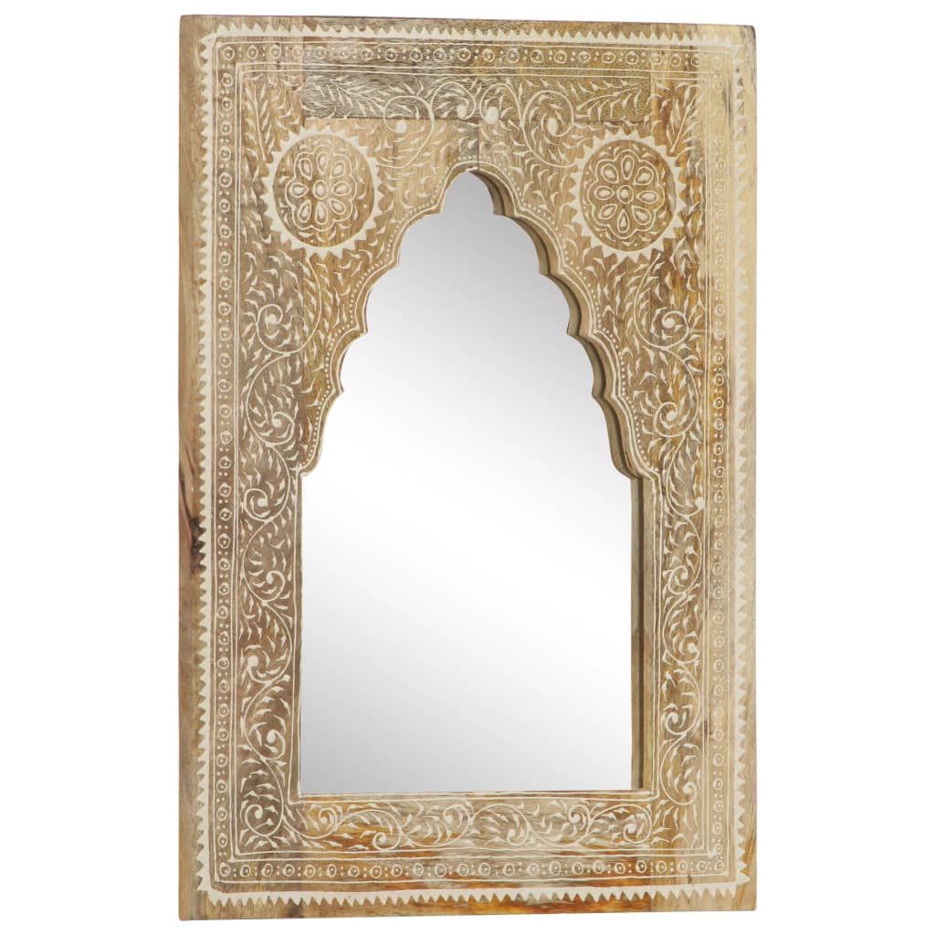 vidaXL Miroir peint à la main 40x55 cm Bois de manguier solide