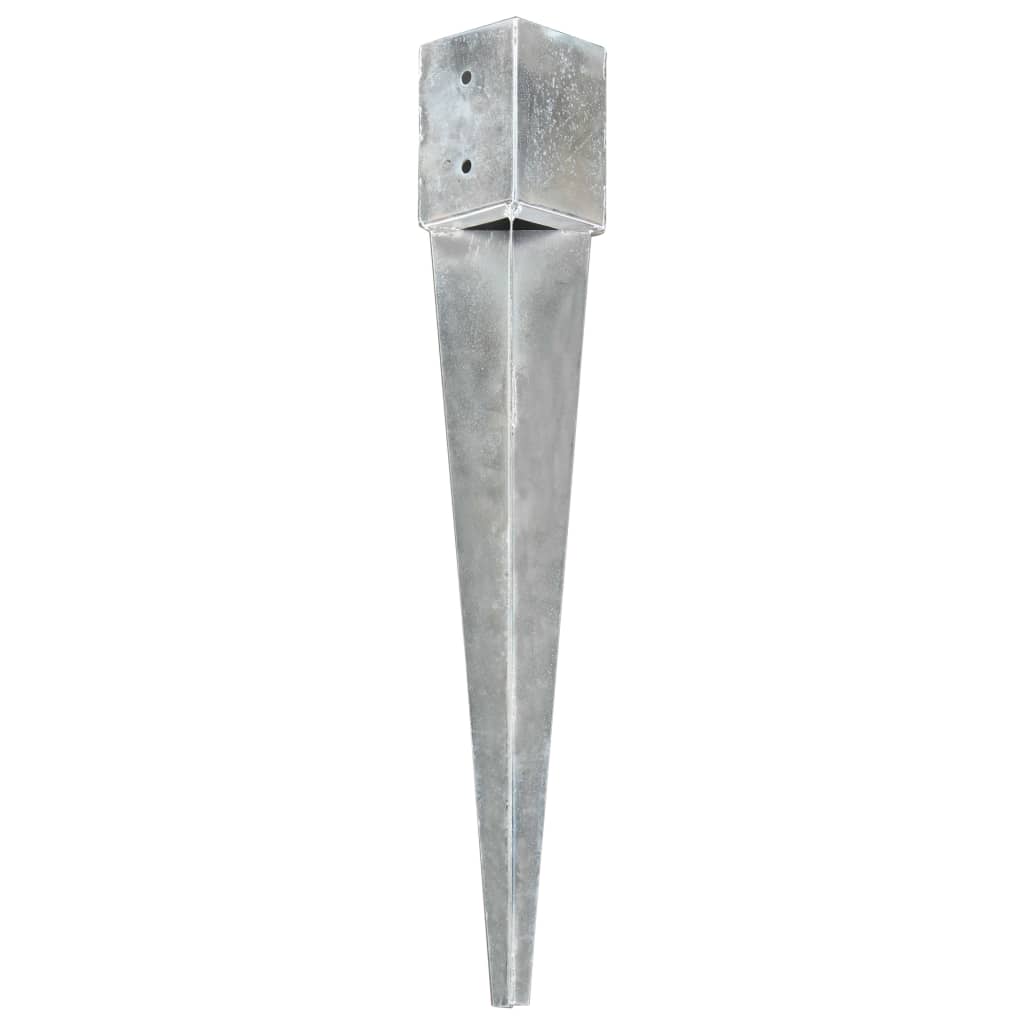 vidaXL Piquets au sol 6 pcs Argenté 10x10x76 cm Acier galvanisé