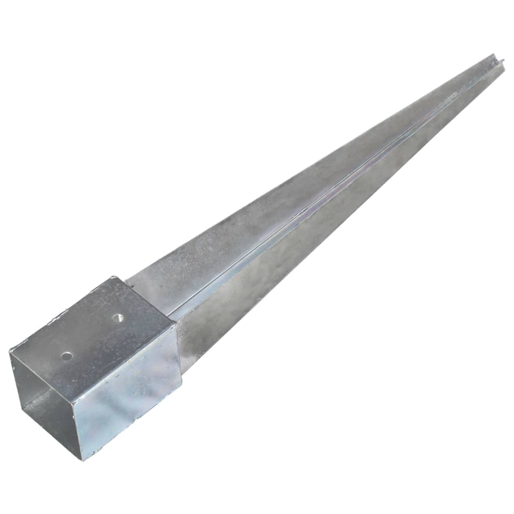 vidaXL Piquets au sol 6 pcs Argenté 10x10x76 cm Acier galvanisé