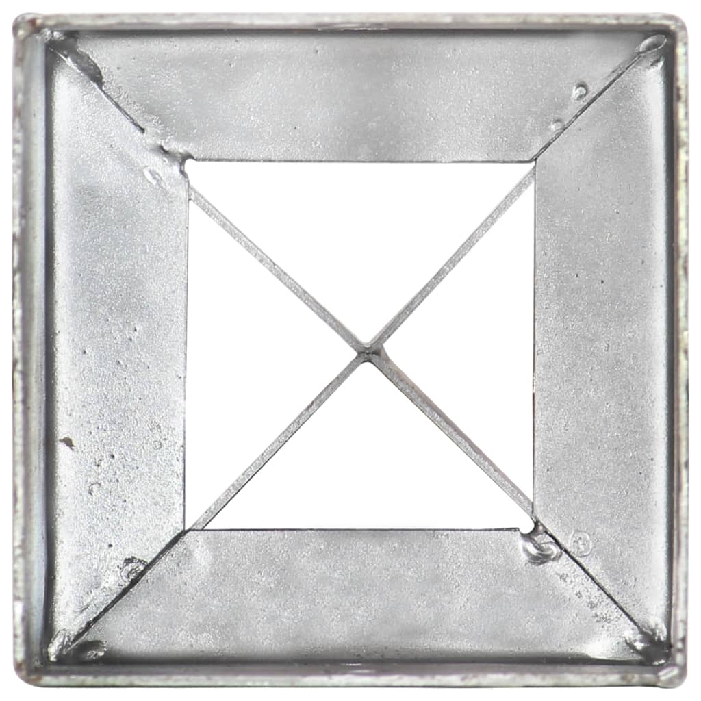 vidaXL Piquets au sol 6 pcs Argenté 10x10x76 cm Acier galvanisé