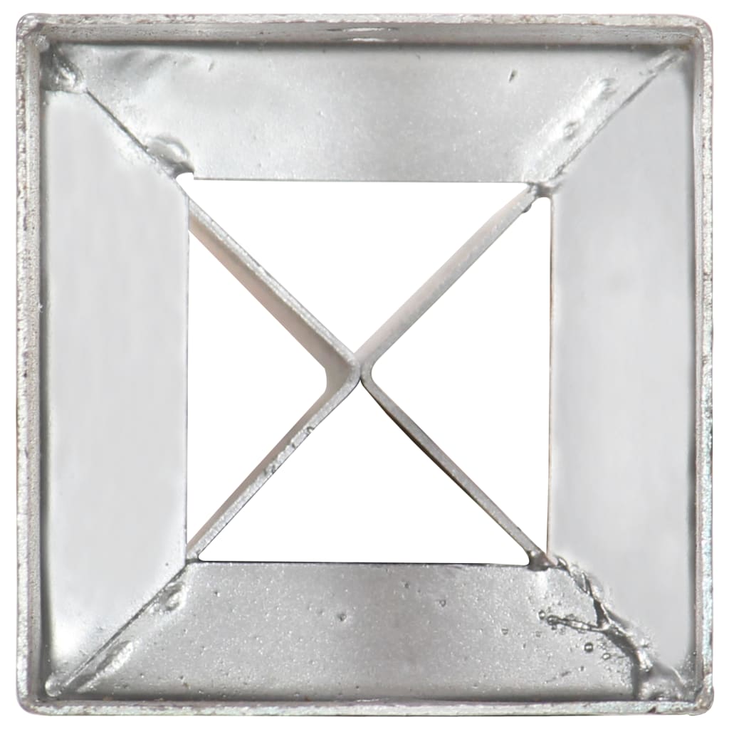 vidaXL Piquets au sol 6 pcs Argenté 12x12x89 cm Acier galvanisé