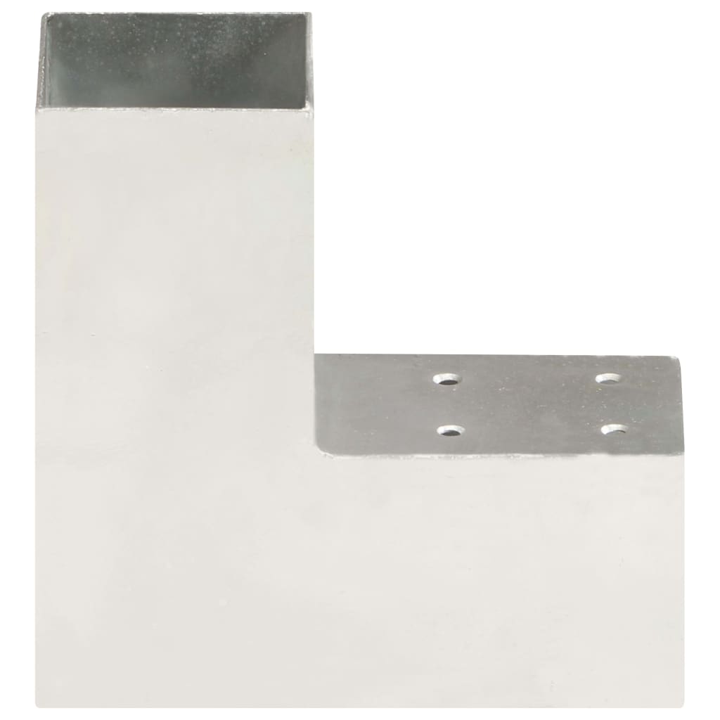 vidaXL Connecteurs de poteau 4 pcs Forme en L Métal galvanisé 71x71 mm